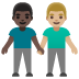 men holding hands, dark skin tone, medium-light skin tone